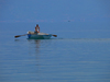 Pogradec, Kor County, Albania: rower on Ohrid Lake - photo by J.Kaman