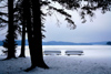 Canada - Ontario - Algonquin Provincial Park: benches and snow - photo by R.Grove