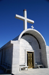 Pedhoulas - Troodos mountains, Nicosia district, Cyprus: modern church - entrance - photo by A.Ferrari