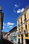 Quito, Ecuador: view NE along Calle Cuenca, from Plaza de la Merced - photo by M.Torres