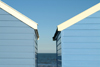 Southwold (Norfolk): beach huts and the sea (photo by K.White)