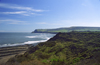 Robin Hood's Bay, North Yorkshire: Looking south to Old Peak (South Cheek) and Ravenscar from clifftop above Robin Hood's Bay - photo by D.Jackson