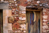 Roussillon, Vaucluse, PACA, France: doorways and the many hued walls colored with ochre plaster from the local quarry - photo by C.Lovell