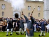 Greece - Arahova: festival of Agios Georgios - shooting pistols - photo by N.Axelis