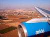 Tel Aviv, Israel: landing approach at Ben Gurion International Airport, seen from an Arkia Boeing 757 aircraft - photo by E.Keren