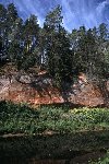 Latvia - Mazsalaca: cliff on the river Salaca river / upe (Valmieras Rajons- Vidzeme) (photo by A.Dnieprowsky)