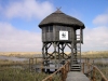 Latvia - Pape: watchtower on the lake - bird watching spot - WWF panda sign - Papes ezers (Liepajas Rajons - Kurzeme) - photo by A.Dnieprowsky