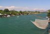 Montenegro - Crna Gora - Bojana river - national park: an outflow of Lake Skadar - traditional fishing nets - border with Albania - photo by J.Kaman