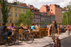 Restaurants beside the Ljubljanica river, Ljubljana, Slovenia - photo by I.Middleton