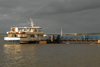 Ayamonte, Huelva province, Andalucia, Spain / Espaa: Guadiana river - tour boat and bridge to the Algarve - photo by M.Torres