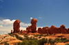 Arches National Park, Utah, USA: western side of Elephant Butte - megaliths and juniper trees - photo by M.Torres