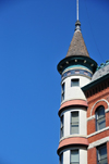 Boise, Idaho, USA: Idanha hotel, completed in 1901 - turret detail - French Chateau Style, architect W.S. Campbell - 928 West Main Street, Downtown - photo by M.Torres