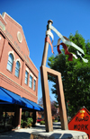 Boise, Idaho, USA: Basque monument - a Laiak, a traditional Basque agricultural tool used to turn the soil - the seven ribbons represent the provinces of Euskadi - Basque block - photo by M.Torres