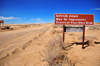 Chaco Canyon road, San Juan County, New Mexico, USA: road sign - 'Rough Road. May be impassable. Travel at your own risk.' - photo by M.Torres