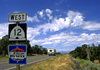 Capitol Reef National Park, Utah, USA: scenic Byway 12 - beehive roadsign used for Utah state roads - photo by C.Lovell